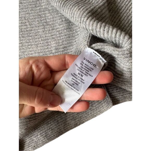 Vince Drape Wool Cashmere Open Front Gray Cardigan sz M retail $395 - Picture 7 of 12